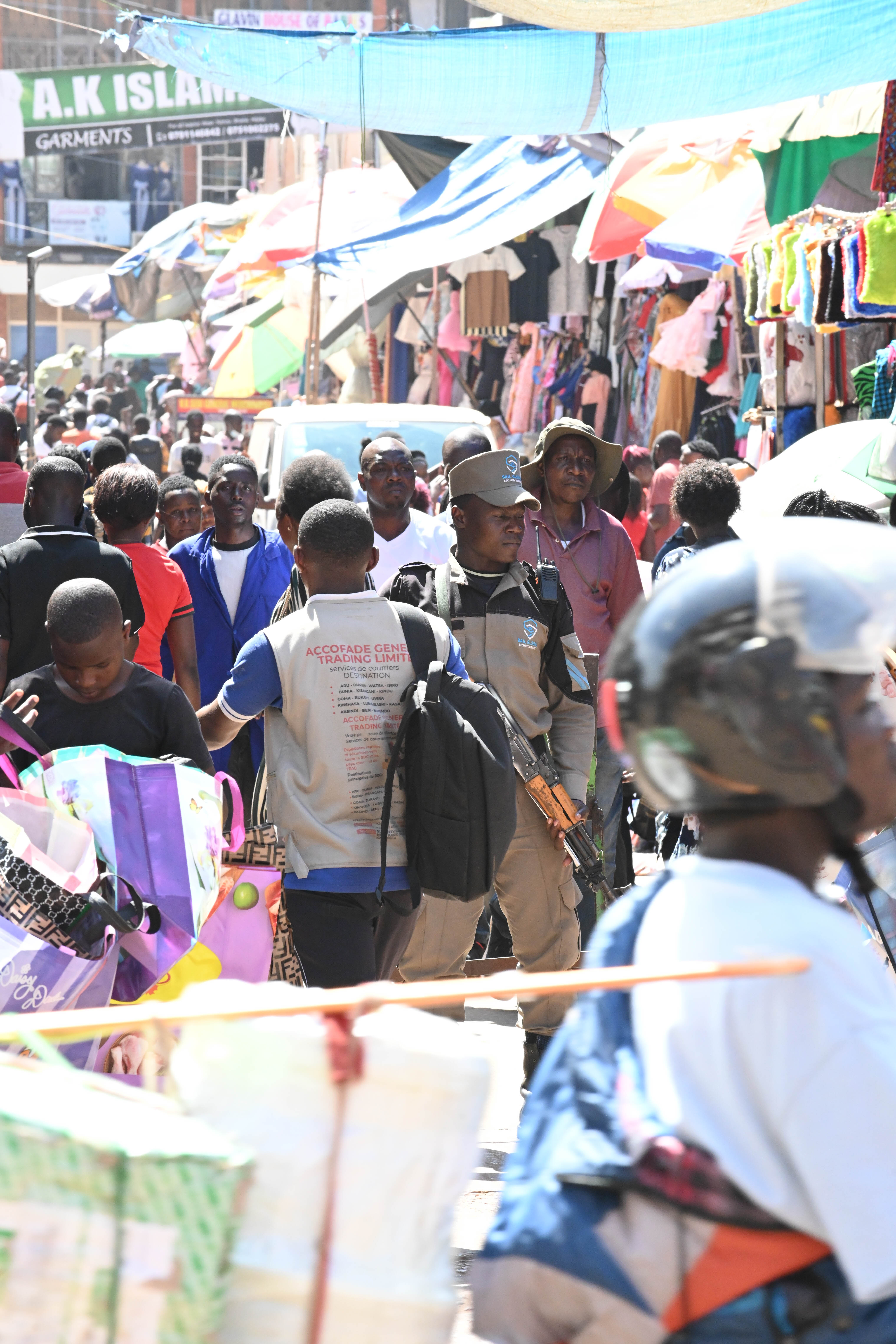 Security officer overseeing a public event